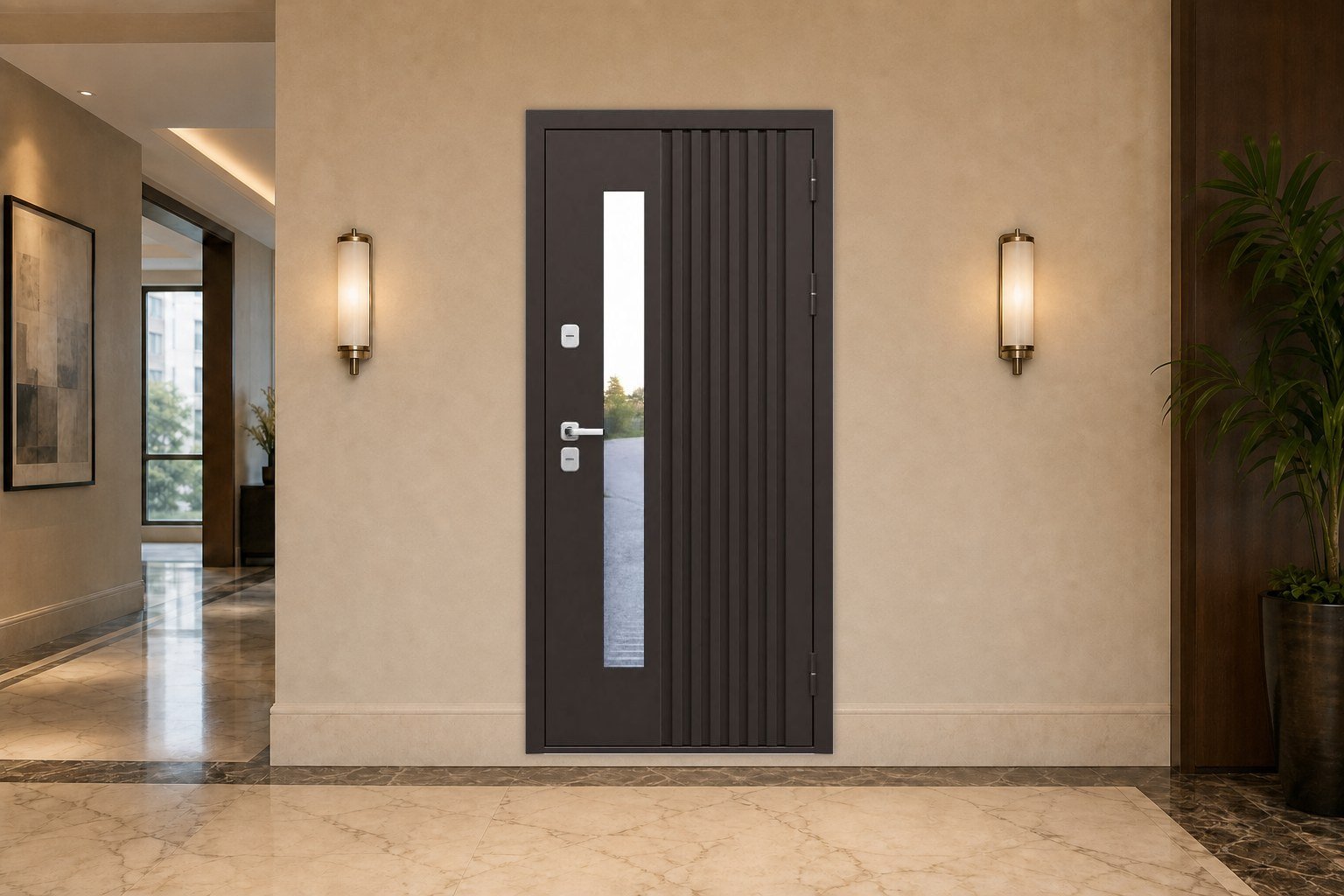 Люксор Luxor Термо рейка стеклопакет 8019 в интерьере